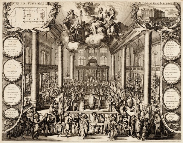 Inwijding van de Portugese synagoge in 1675, Romeyn de Hooghe.