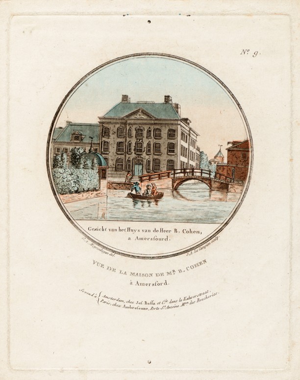 Gezicht van het Huys van de Heer B. Cohen a Amersfourd, 1750-1800 J.A. Le Campion, G.A. Meysenheym, Jos. en Cie Buffa, Ambresonne.