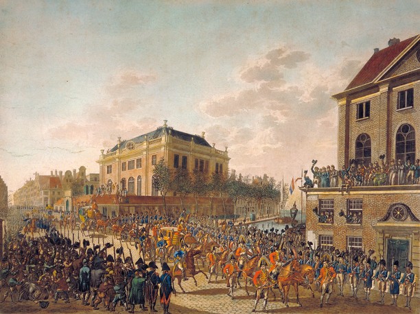 Intocht van Lodewijk Napoleon in Amsterdam, circa 1808 J.A. Langendijk en J.A. Loutz.