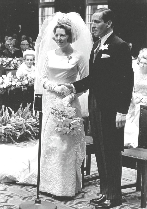 Huwelijk Prinses Beatrix en Claus von Amsberg in de Westerkerk in Amsterdam, 10 maart 1966.